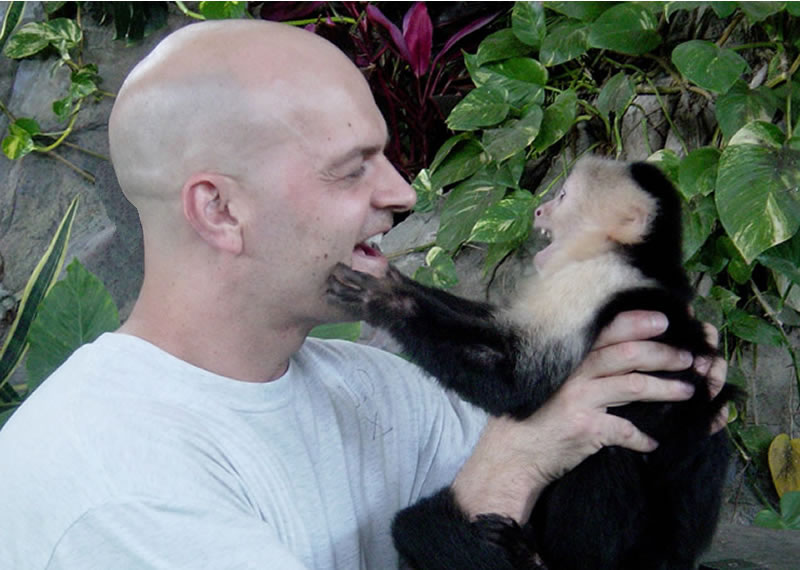 Brian Gisi training monkey