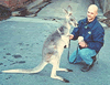 Brian Gisi training grey kangaroo